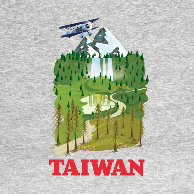 Taiwan landscape travel poster by nickemporium1